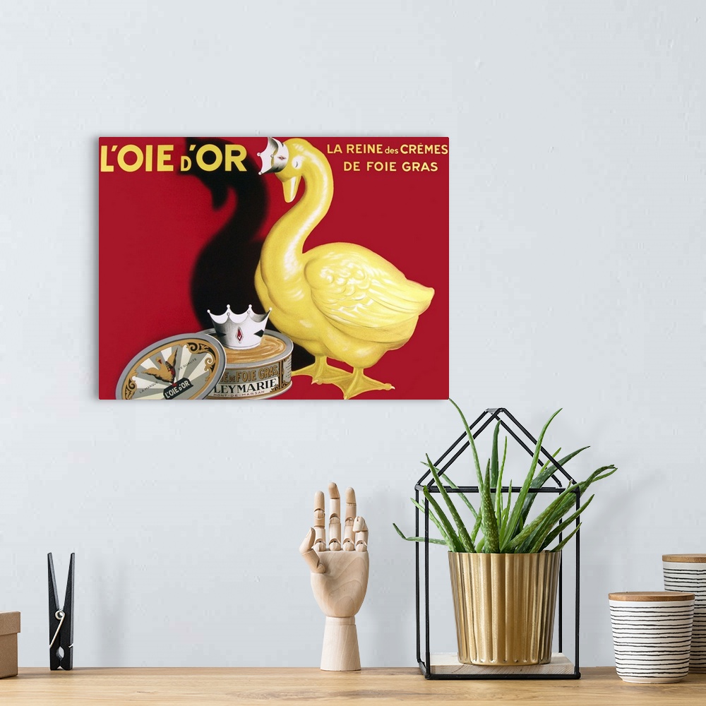 A bohemian room featuring L'Oie D'Or, La Reine Des Cremes - Vintage Liver Advertisement