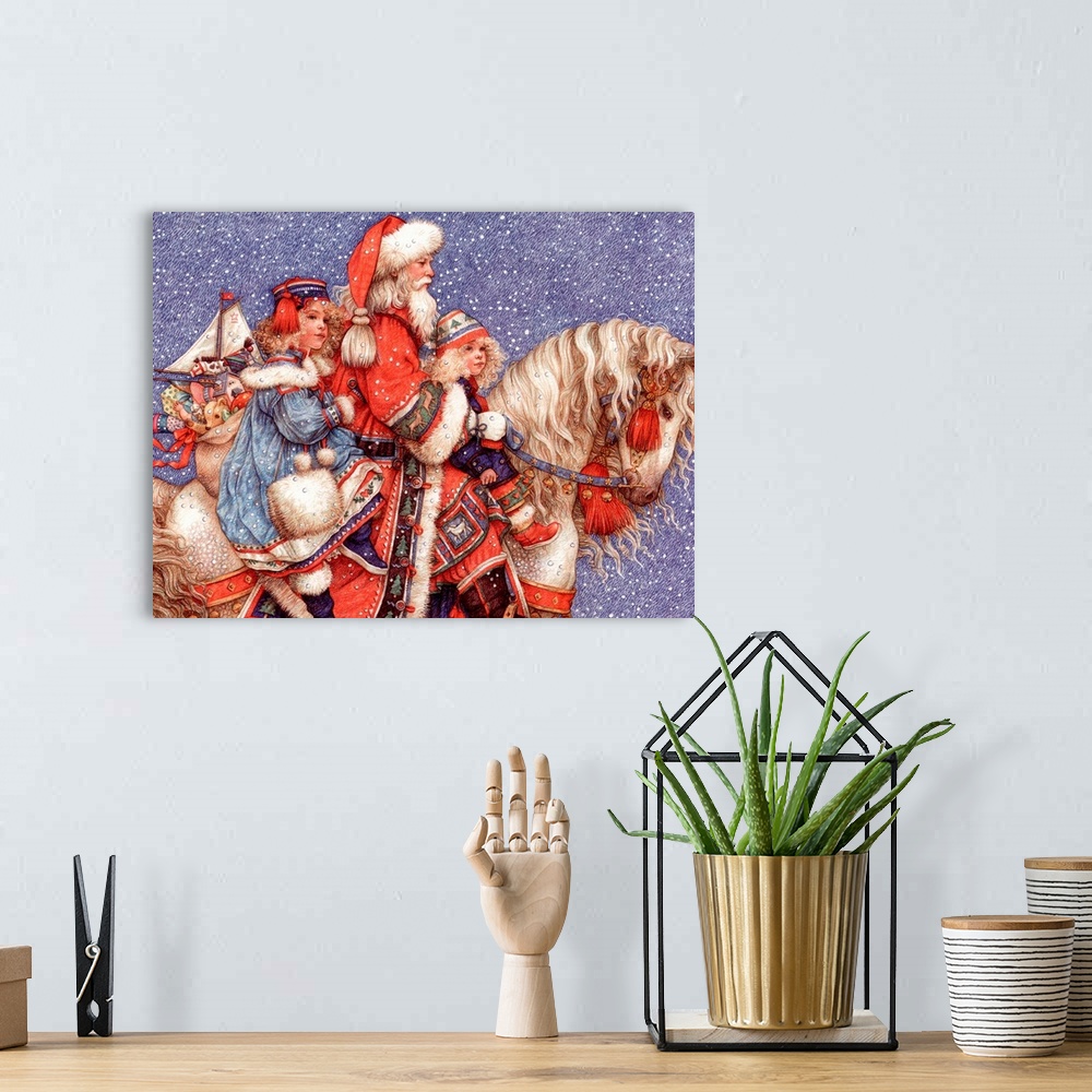 A bohemian room featuring Santa and Children