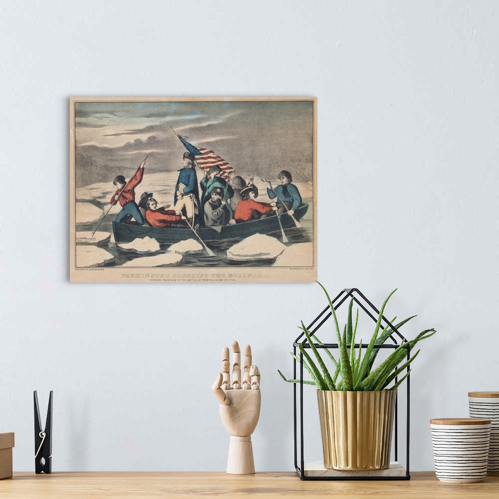 A bohemian room featuring Washington Crossing the Delaware on the Evening Previous to the Battle of Trenton, December 5th 1...