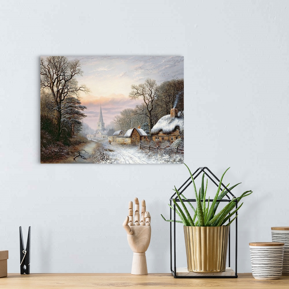 Winter Floral | Large Metal Wall Art Print | Great Big Canvas