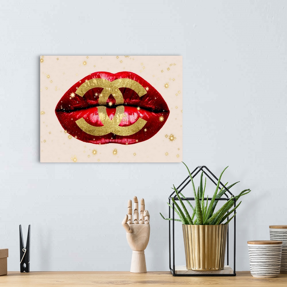 A bohemian room featuring Fashion Lips Red I