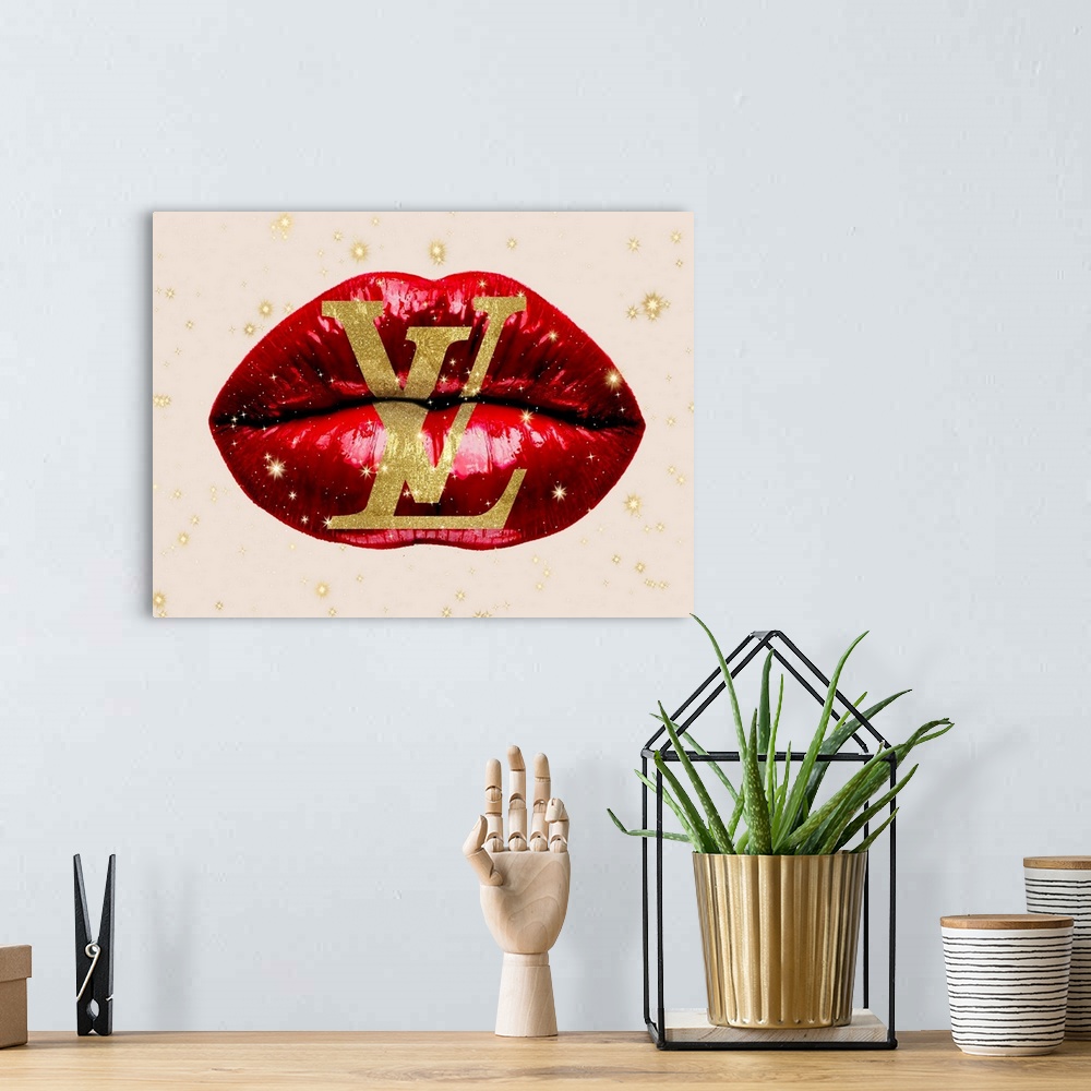 A bohemian room featuring Fashion Lips Red II