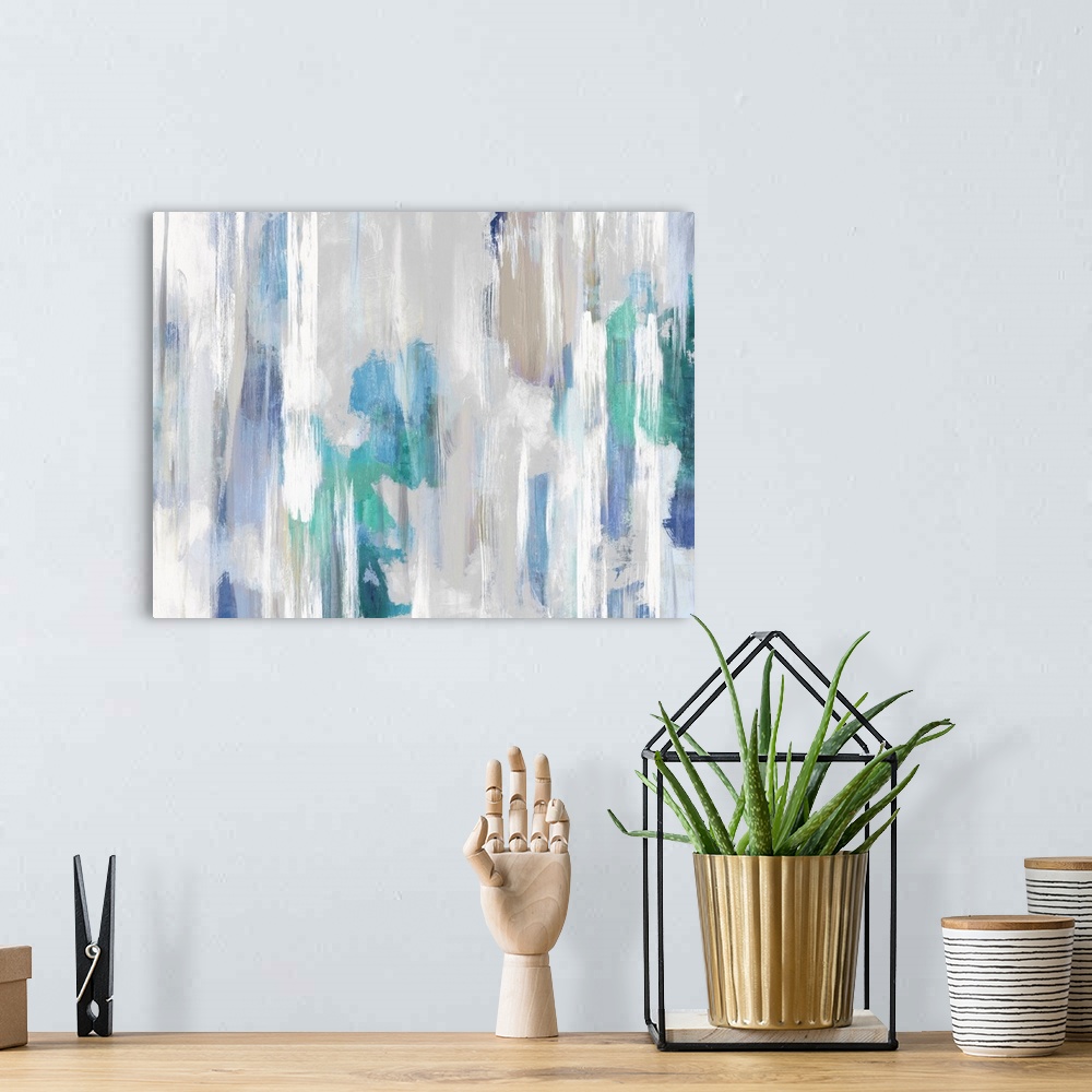 A bohemian room featuring Abstract Blue Scratch