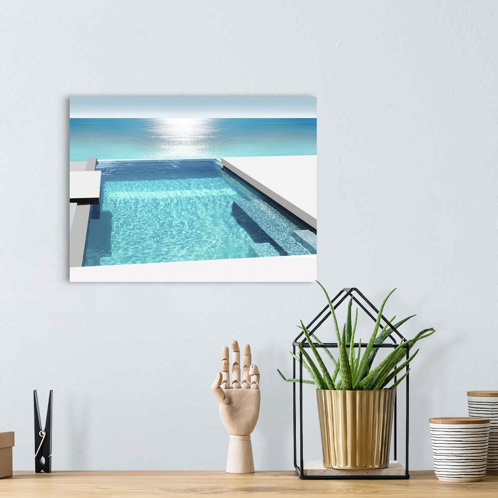 A bohemian room featuring Pool Scape II