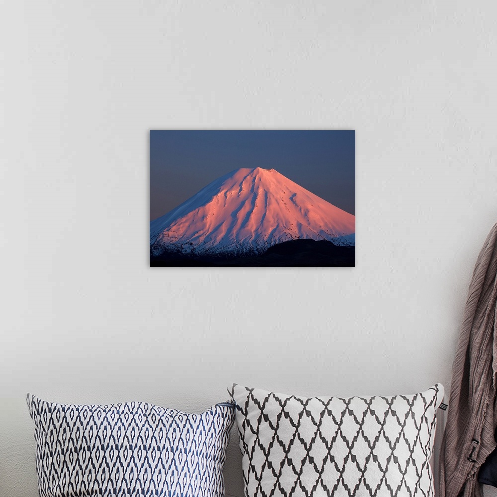 A bohemian room featuring Alpenglow on Mt. Ngauruhoe at dawn, Tongariro National Park, Central Plateau, North Island, New Z...