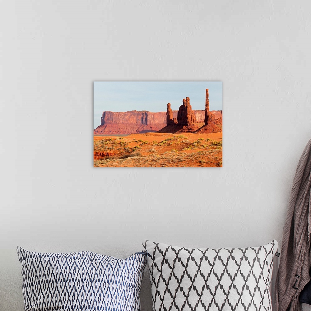 A bohemian room featuring AZ, Monument Valley, Yei Bi Chei and Totem Pole.