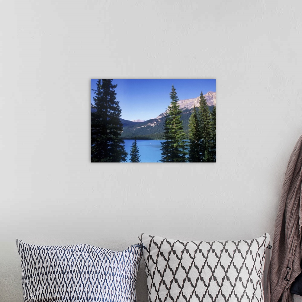 A bohemian room featuring Canada, British Columbia, Yoho NP, Emerald Lake, View From Emerald Lake Lodge