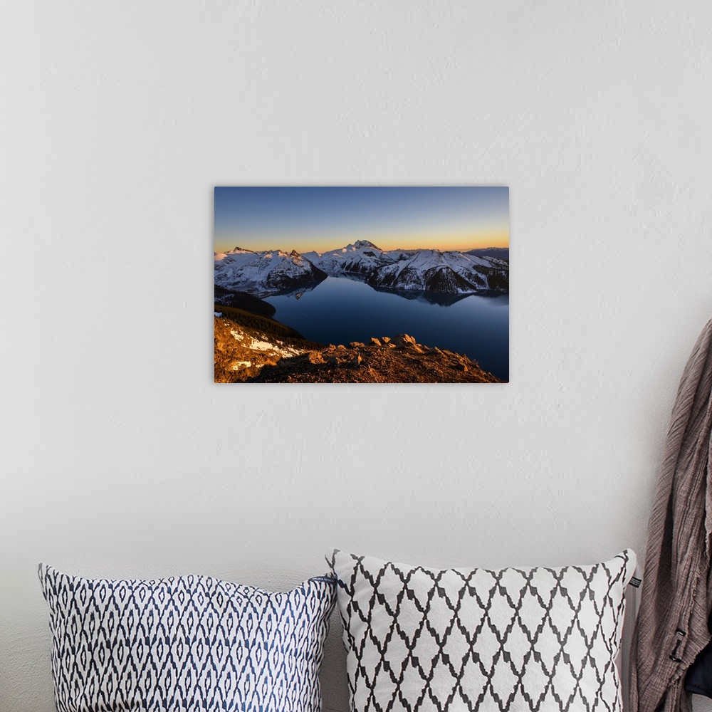 A bohemian room featuring Canada, British Columbia, Garibaldi Provincial Park. Panorama Ridge at sunset.