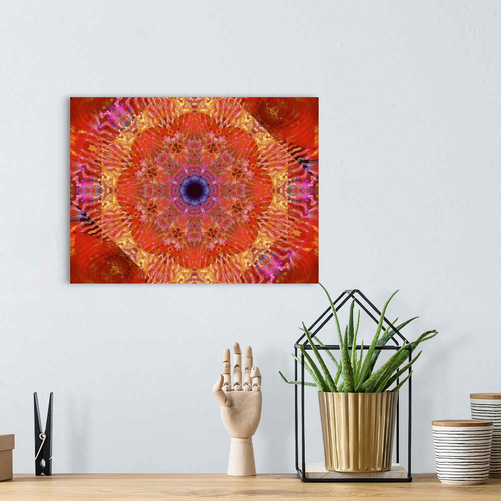 A bohemian room featuring Colorful Kaleidoscope - Red And Orange