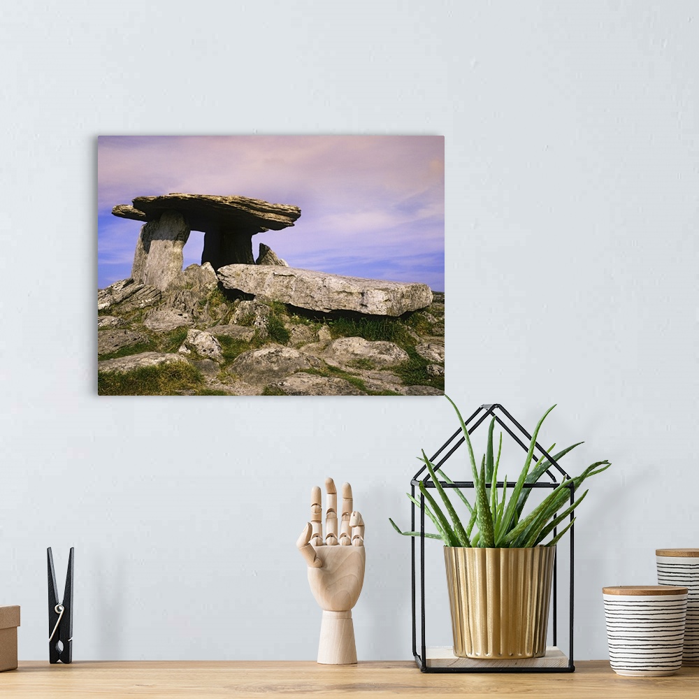 A bohemian room featuring Europe, Ireland, Burren. Ancient Poulnabrone Dolman tomb.