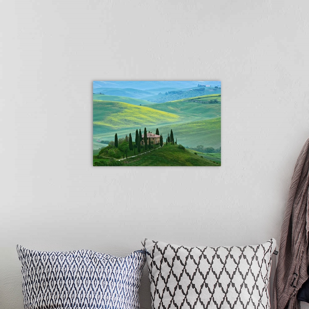A bohemian room featuring Europe, Italy, Tuscany. Landscape with villa.