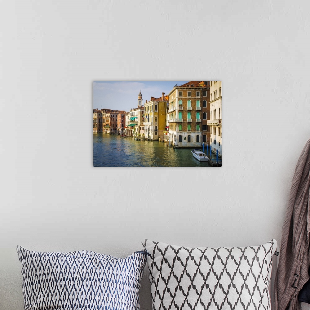 A bohemian room featuring Evening light on the Grand Canal, Venice, Veneto, Italy.