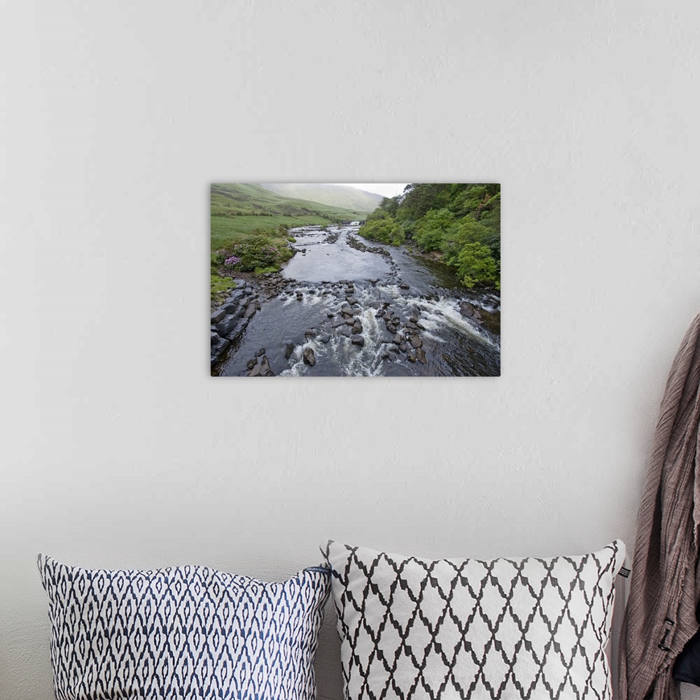 A bohemian room featuring Aasleagh Falls, County Mayo, Ireland, stream, water