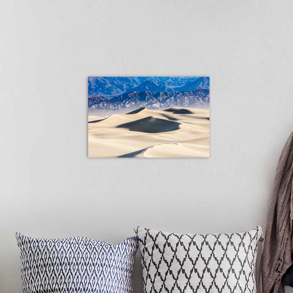 A bohemian room featuring Mesquite Sand Dunes. Grapevine Mountains in the Background. Death Valley. California.