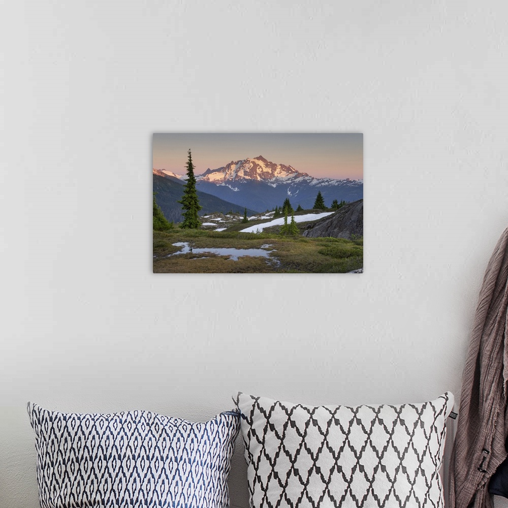 A bohemian room featuring Mount Shuksan, North Cascades