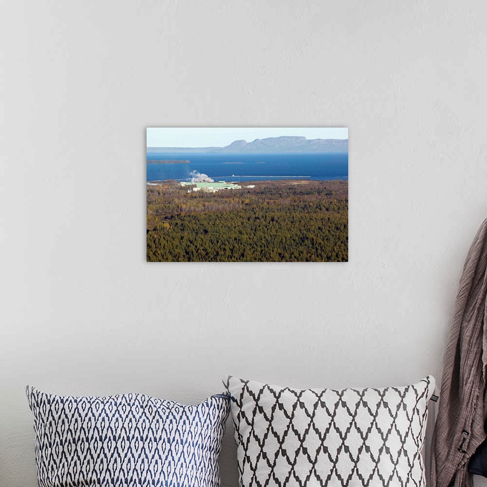 A bohemian room featuring Ontario, Thunder Bay, Paper Mill and Lake Superior from Mt. Mackay