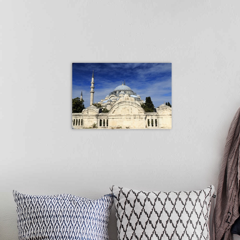A bohemian room featuring Turkey, Istanbul, Suleymaniye Mosque complex (Suleymaniye Camii) is an Ottoman imperial mosque lo...