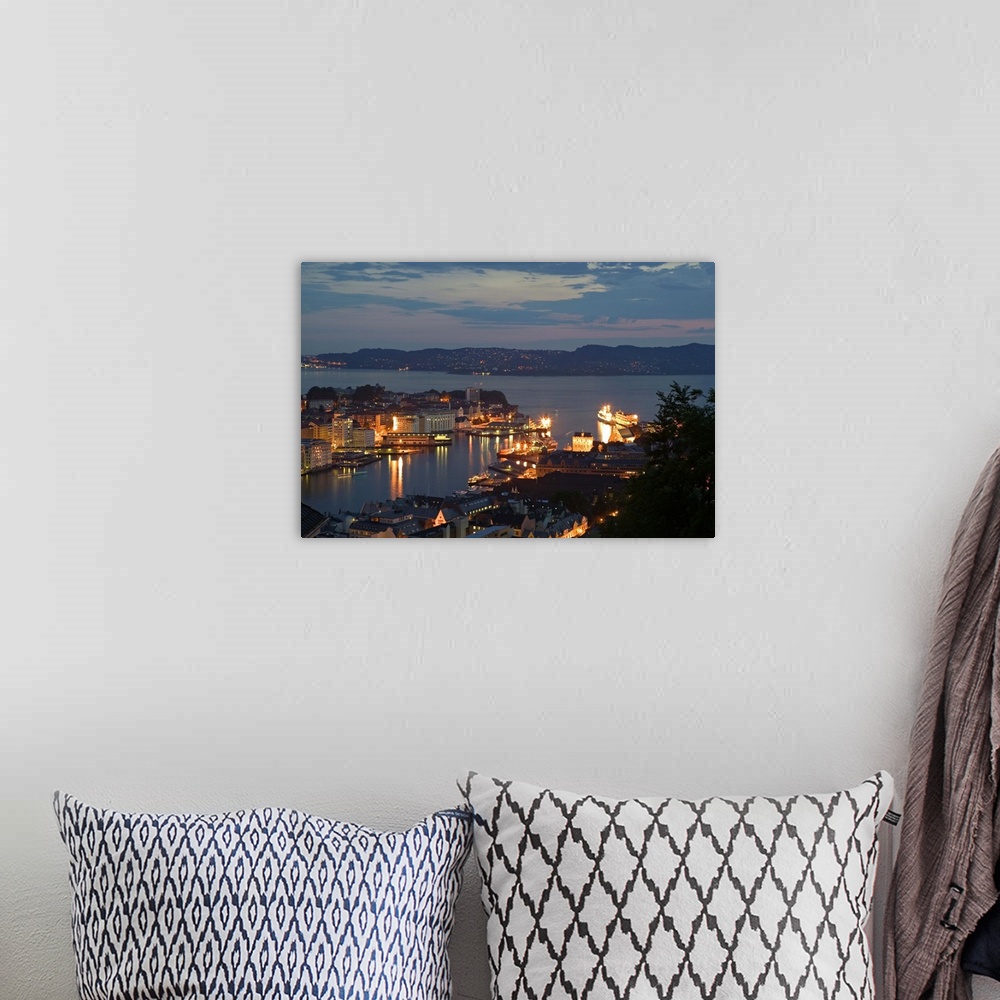 A bohemian room featuring Overlooking Bergen and the North Sea from Mount Floyen,