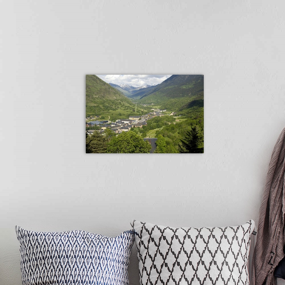 A bohemian room featuring Spain, Catalonia, Aran Valley, Vielha. Ski resort area in the Pyrenees.