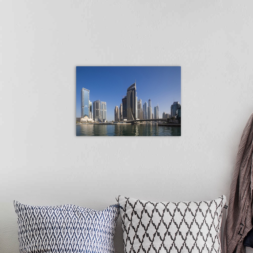 A bohemian room featuring UAE, Dubai, Dubai Marina, high rise buildings