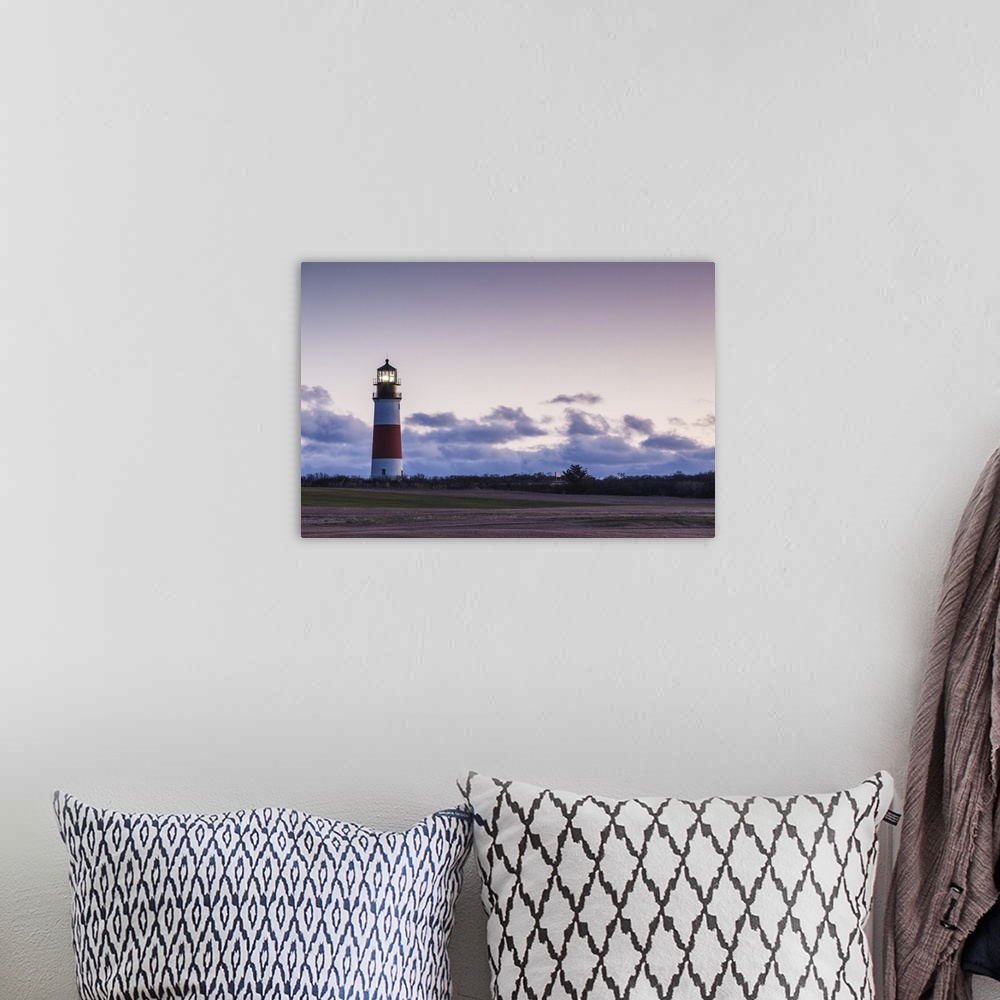 A bohemian room featuring USA, Massachusetts, Nantucket Island, Sankaty, Sankaty Head Lighthouse At Dawn