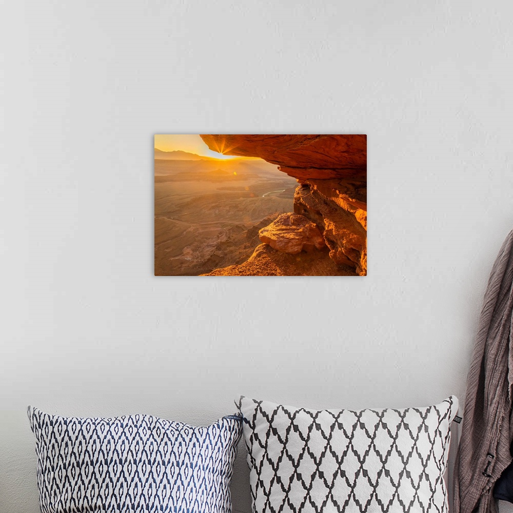 A bohemian room featuring USA, Utah, Dead Horse Point State Park. Sunrise on rock formations.