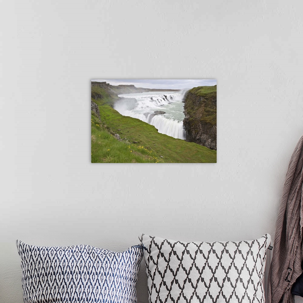 A bohemian room featuring View of Gulfoss, the most popular waterfall in Iceland.