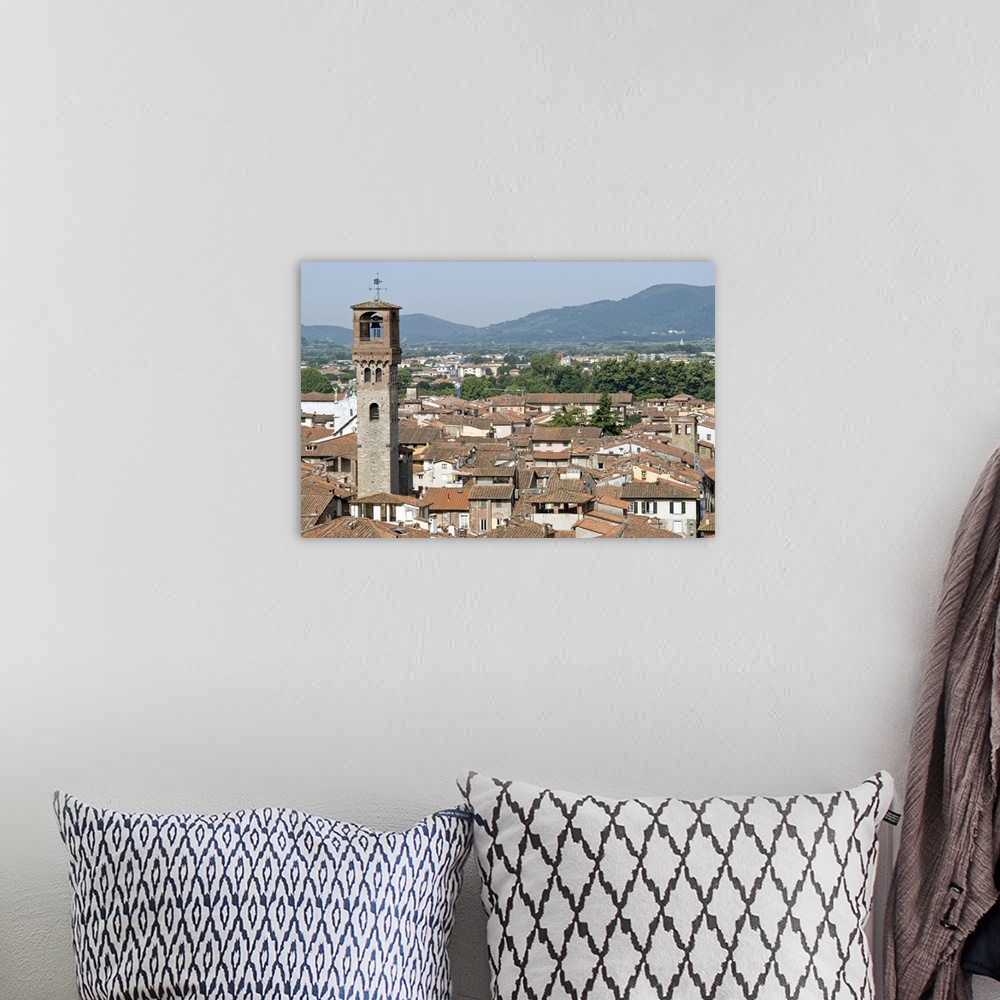 A bohemian room featuring View of Lucca from Torre Guinigi, Lucca, Tuscany, Italy, Europe