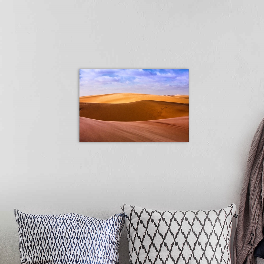 A bohemian room featuring West Coast Namibia. Artistic shot of sand dunes.