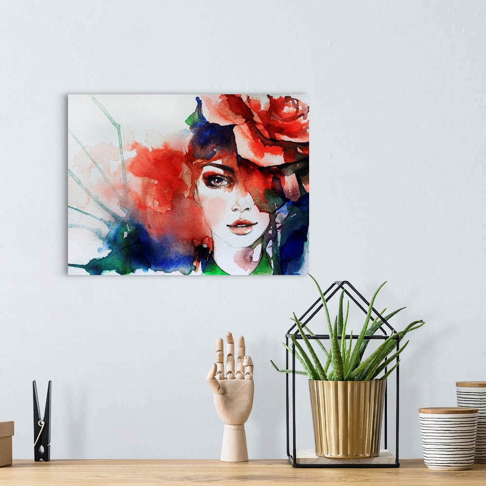A bohemian room featuring Creative hand painted fashion illustration.