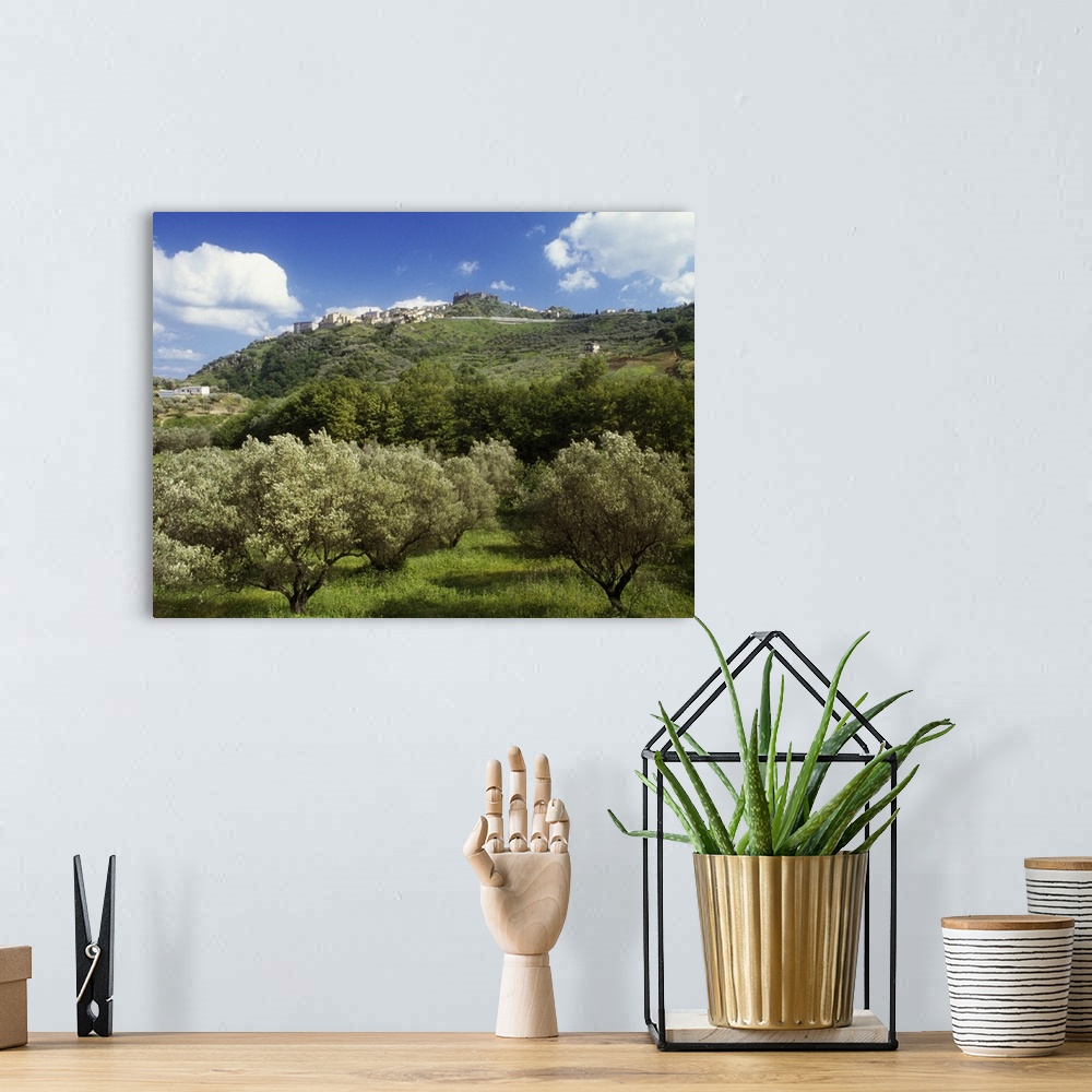 A bohemian room featuring Italy, Calabria, Catanzaro district, Squillace, Landscape near the town