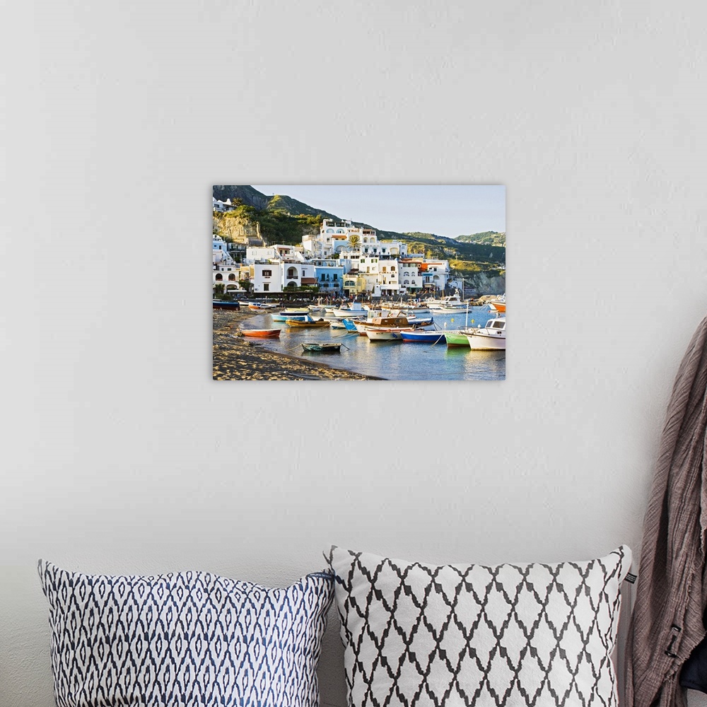A bohemian room featuring Italy, Campania, Ischia Island, Sant'Angelo, The port and the village