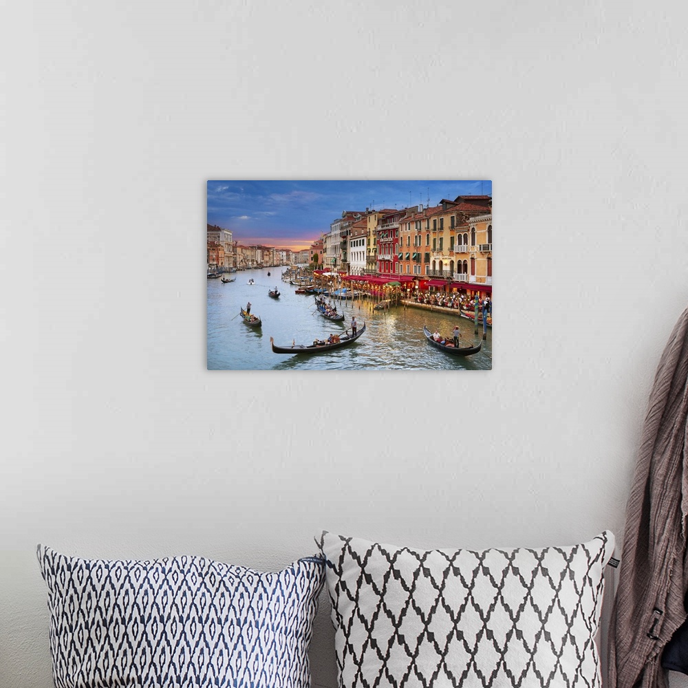 A bohemian room featuring Italy, Veneto, Venezia district, Venice, Grand Canal, View from Rialto Bridge