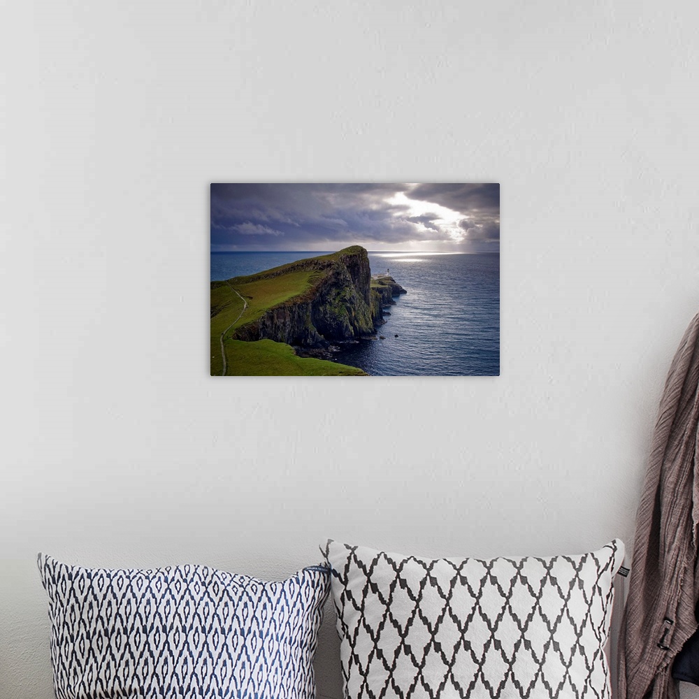 A bohemian room featuring UK, Scotland, Isle of Skye, Neist Point, lighthouse.