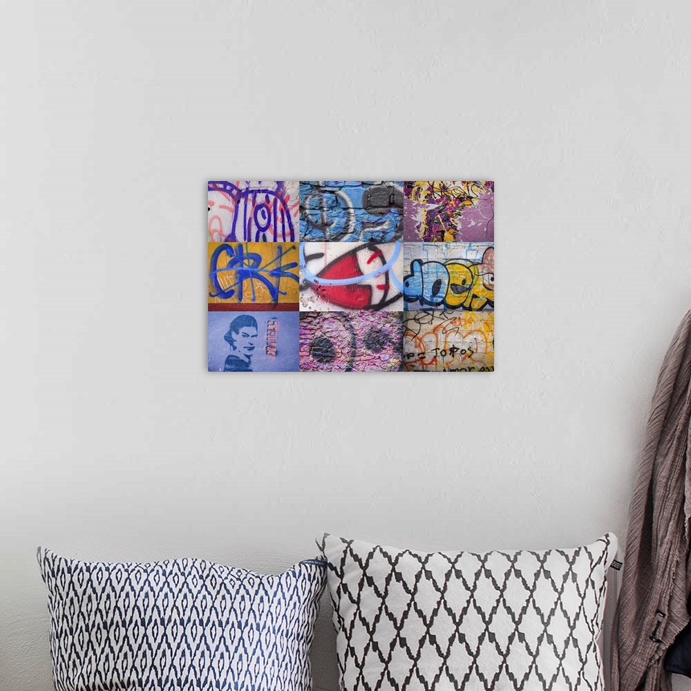 A bohemian room featuring Collage of Street Art from San Miguel de Allende, Mexico