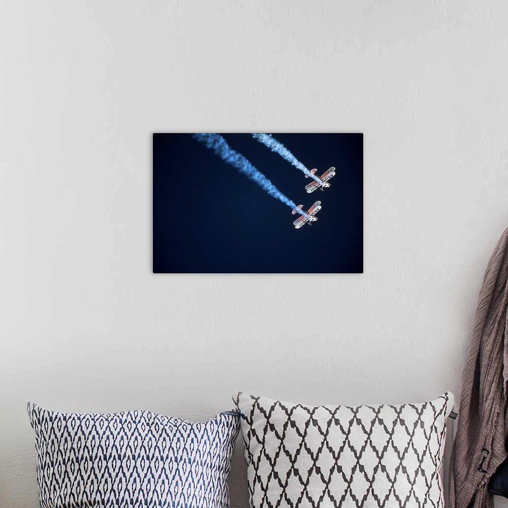 A bohemian room featuring Aerobatic aircraft inflight