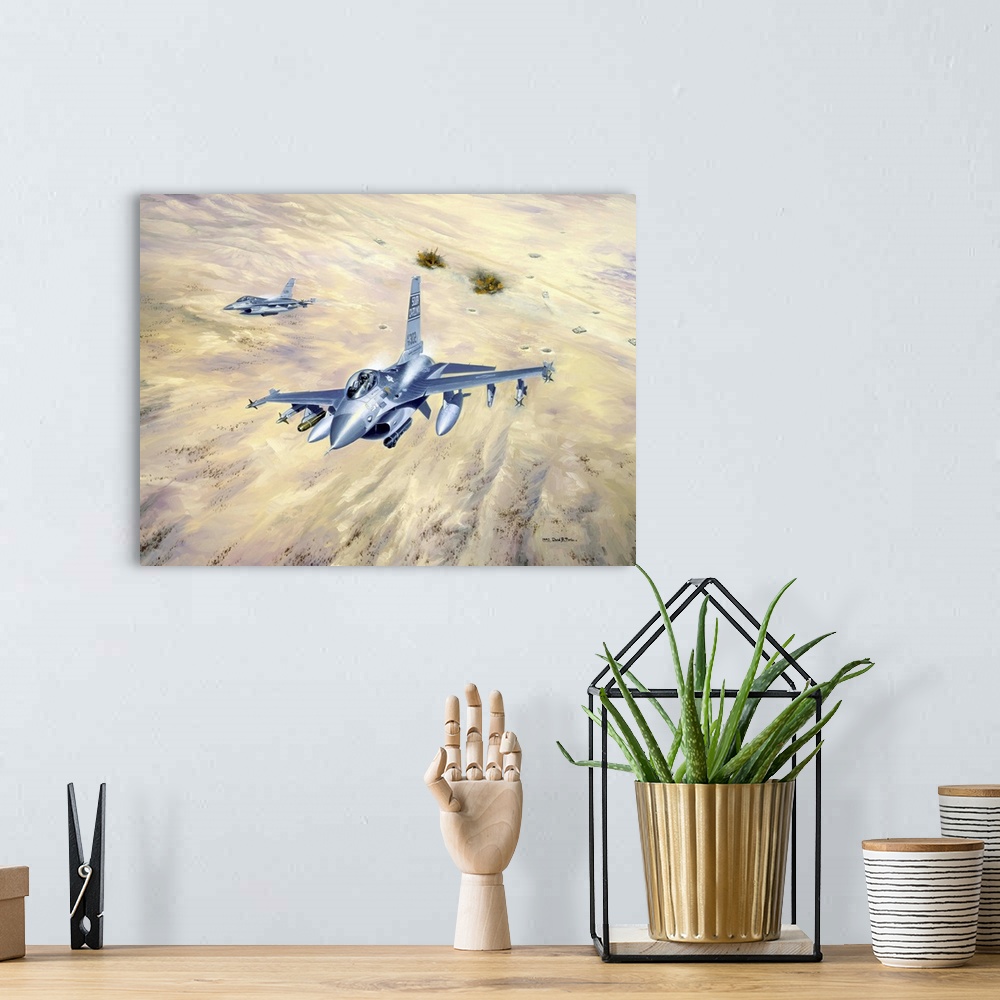 A bohemian room featuring The Swamp Foxes, American F16a fighter jets take out fleeing Iraqi tanks. The Air National Guard ...