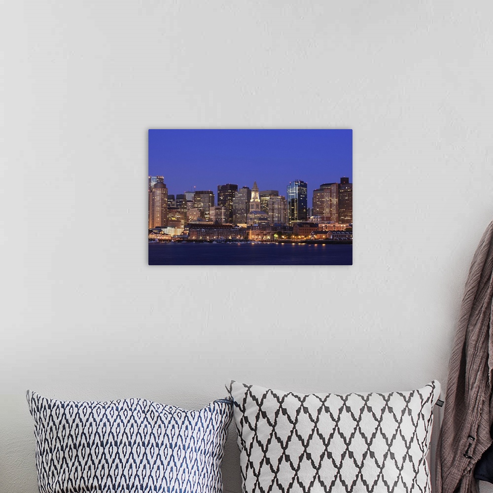 A bohemian room featuring Boston Harbor and skyline.  Boston is one of the oldest cities in the United States and largest c...