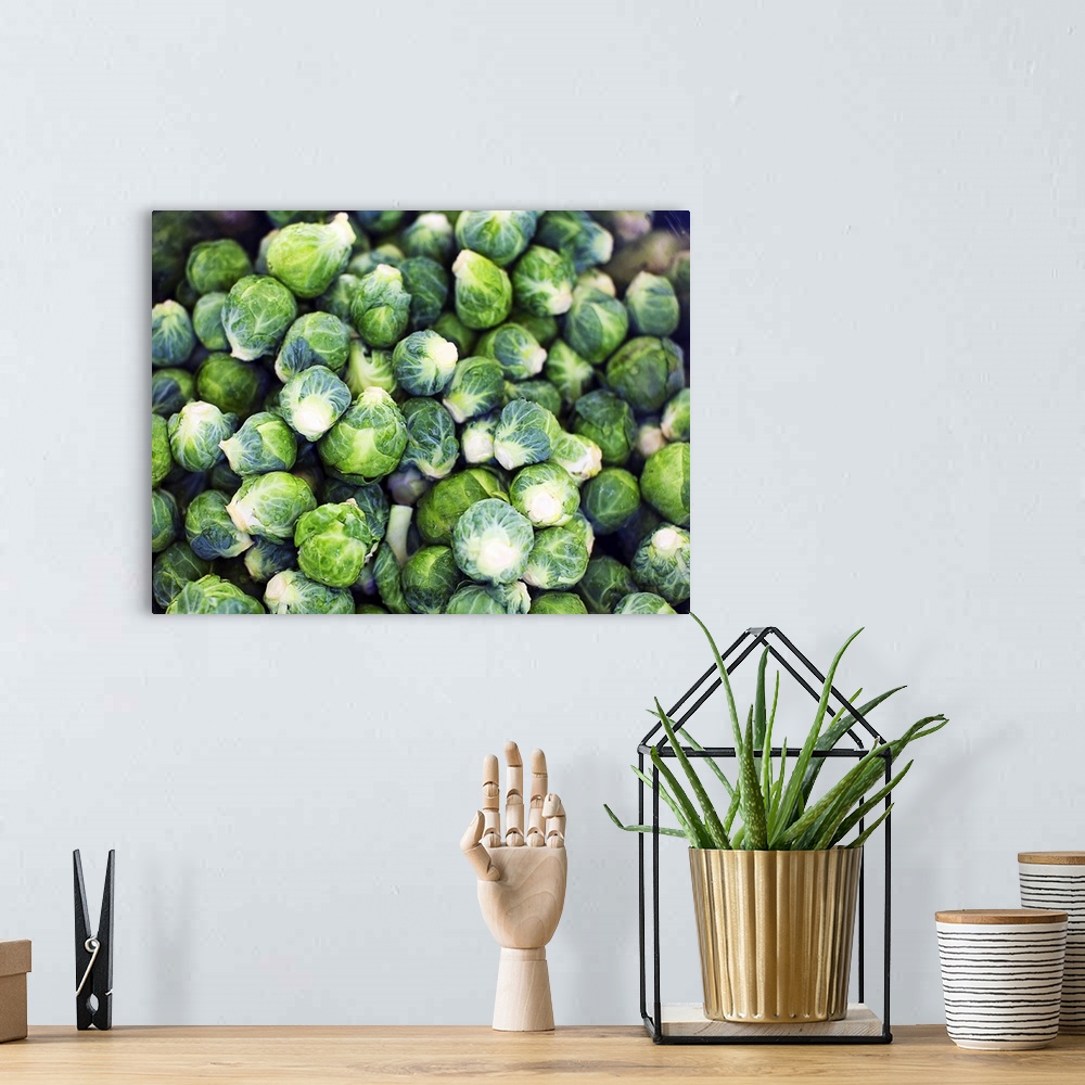 A bohemian room featuring Bright Green Fresh Brussels Sprouts