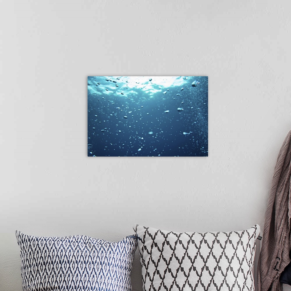 A bohemian room featuring Bubbles underwater