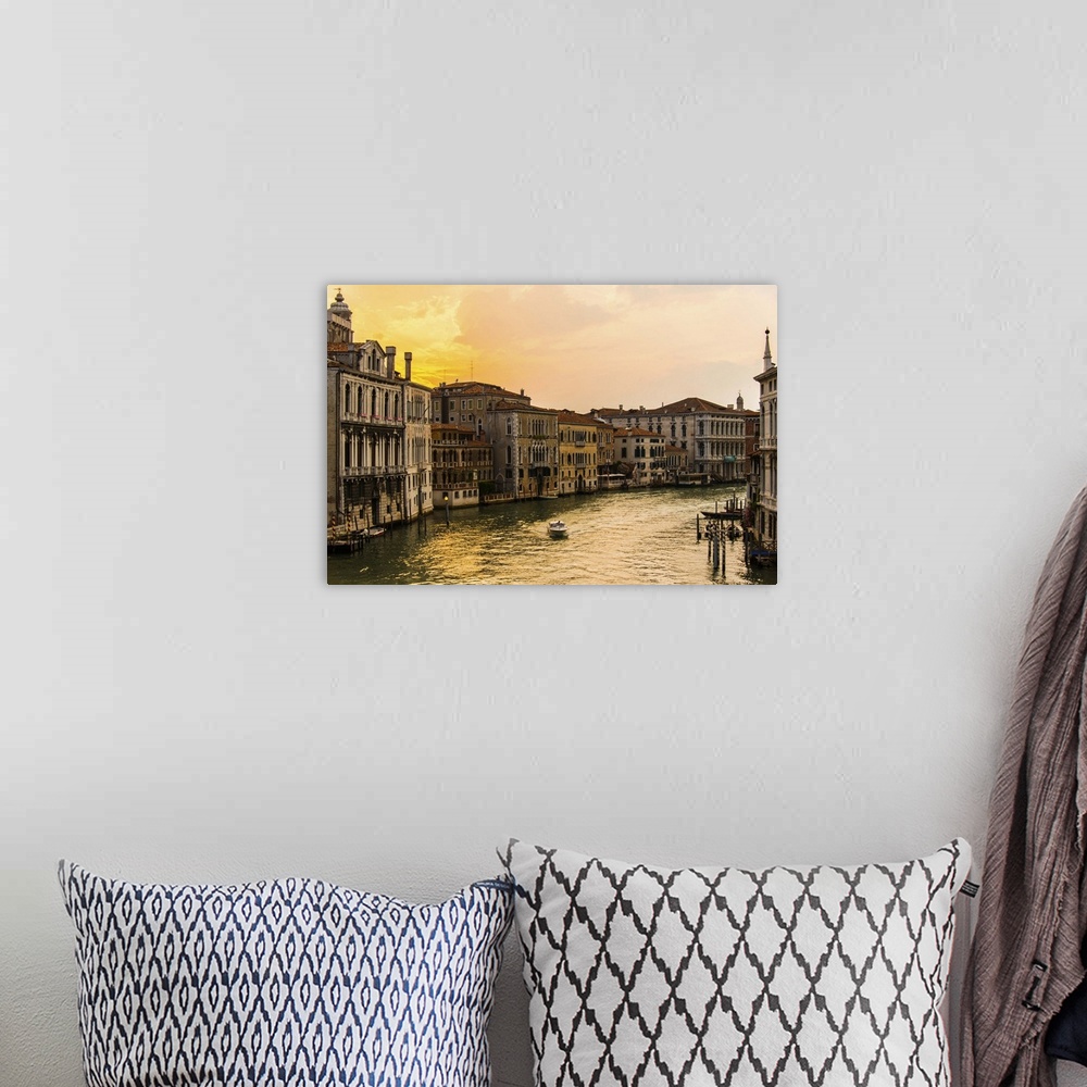 A bohemian room featuring View of Grand Canal, Venice at dusk.