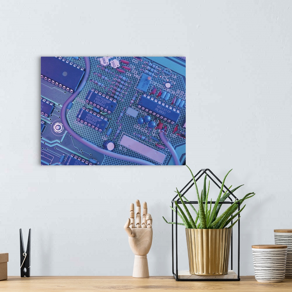 A bohemian room featuring Circuit board negative featuring covered wires