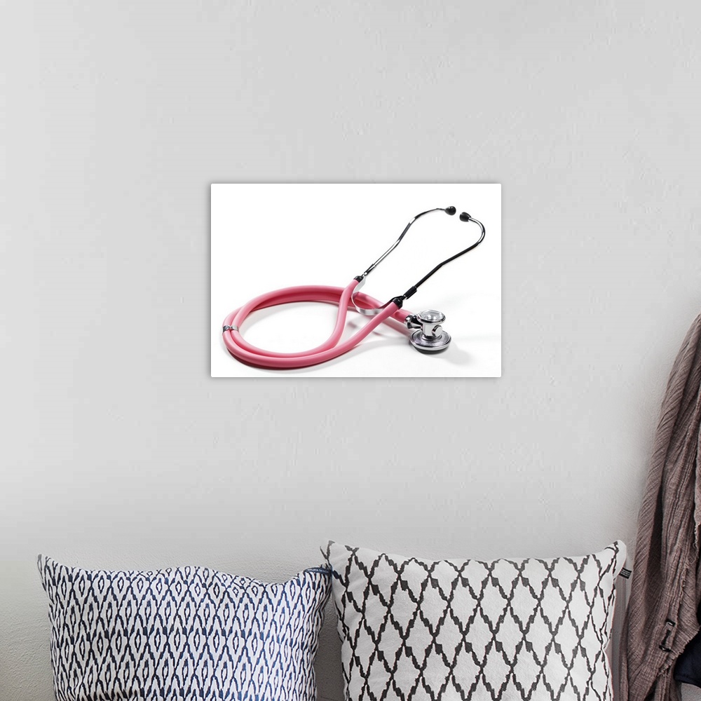 A bohemian room featuring Close up of pink stethoscope