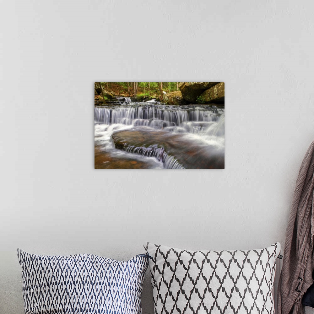 A bohemian room featuring Near heber springs, Arkansas, lies little known creek called Collins Creek.  This here is display...
