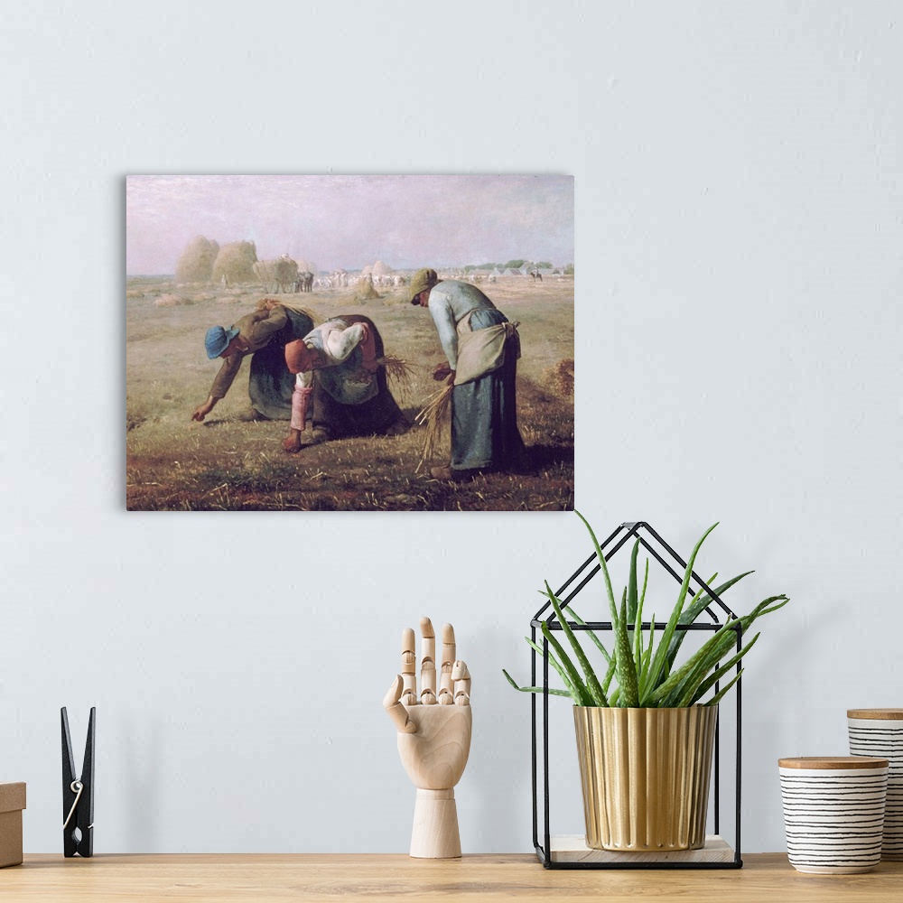 A bohemian room featuring Des Glaneuses (The Gleaners) By Jean-Francois Millet