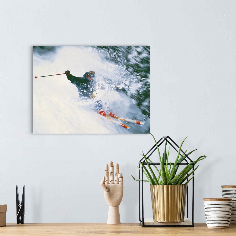 A bohemian room featuring Downhill Skier