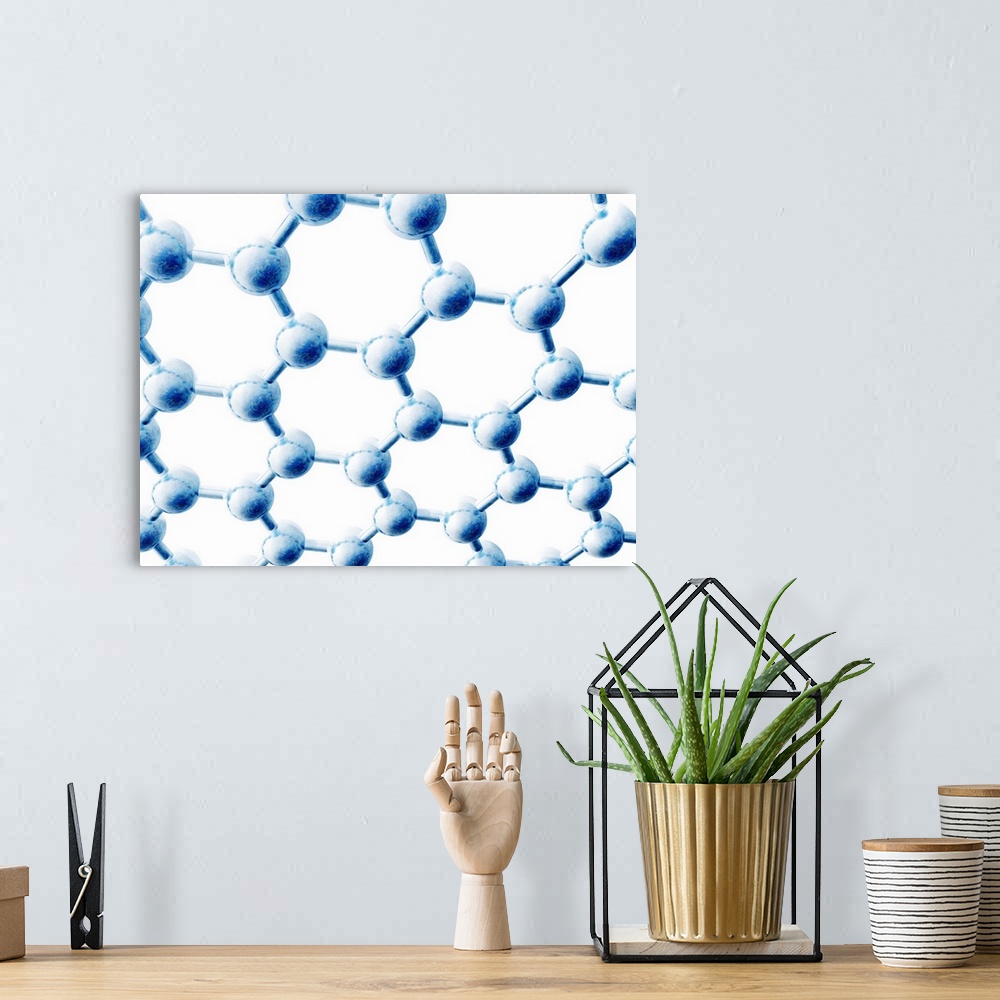 A bohemian room featuring Graphene sheet. Computer artwork of a sheet of graphene, a single layer of graphite.