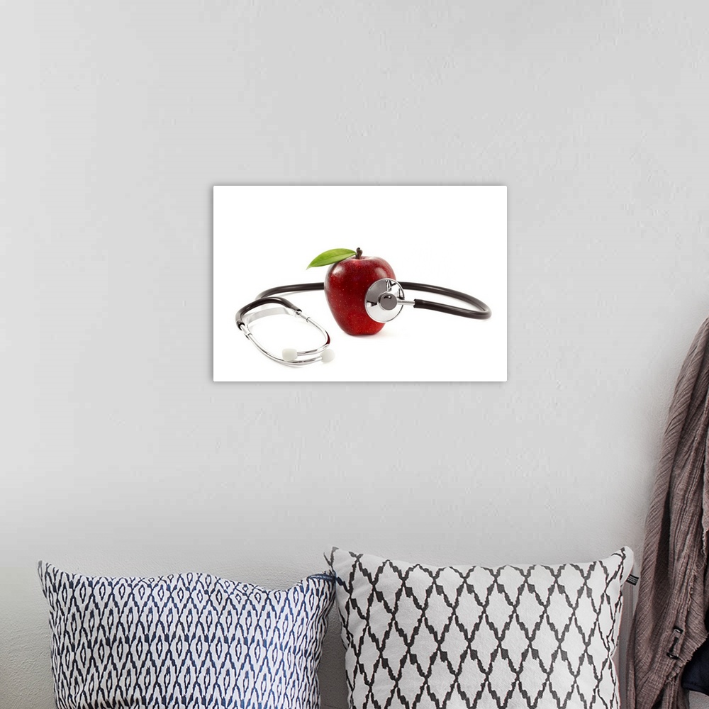 A bohemian room featuring Healthcare concept with apple and stethoscope