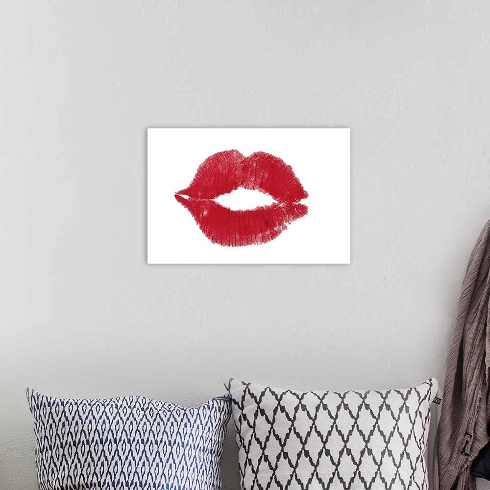 A bohemian room featuring Lipstick kiss imprint