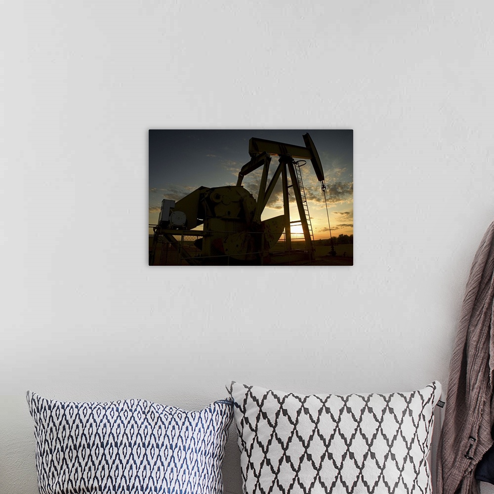 A bohemian room featuring Oil derrick at sunset